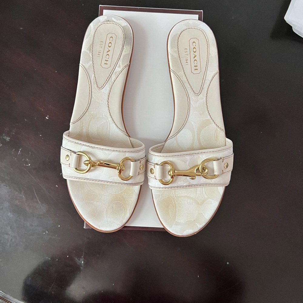 Coach sandals color white size 8